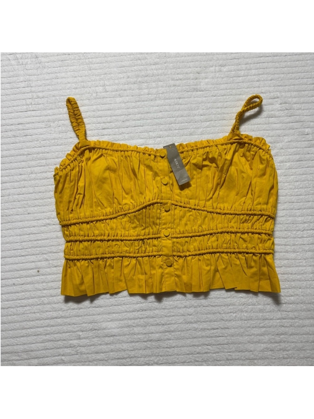 J. Crew Mustard Yellow Smocked Crop Cami